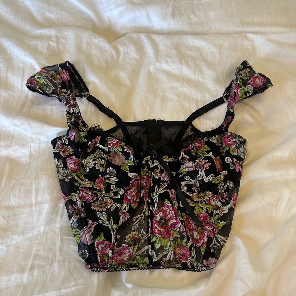 Victoria Secret Embroidered Corset Top Size S/M / 36C